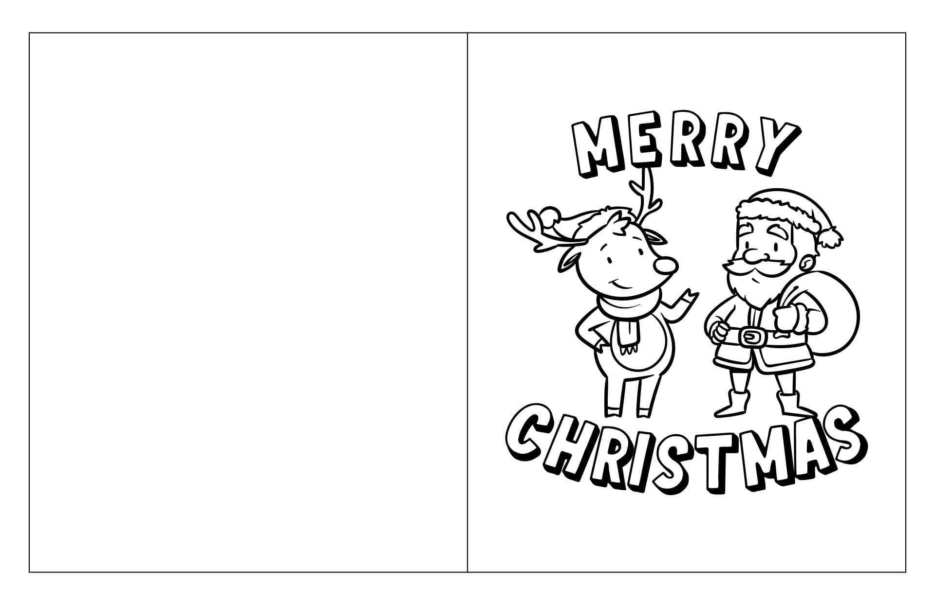 Merry Christmas Card Coloring Page Download Print Or Color Online For Free