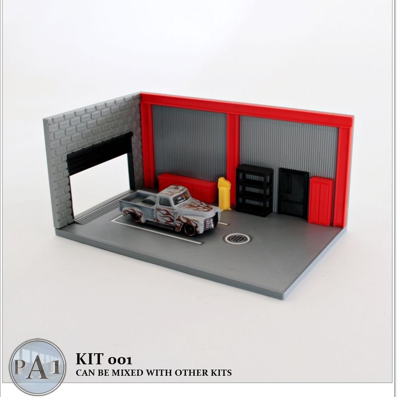 MINI GARAGE DIORAMA FOR 1 64 SCALE DIECASTS OPTIMIZED FOR FDM 