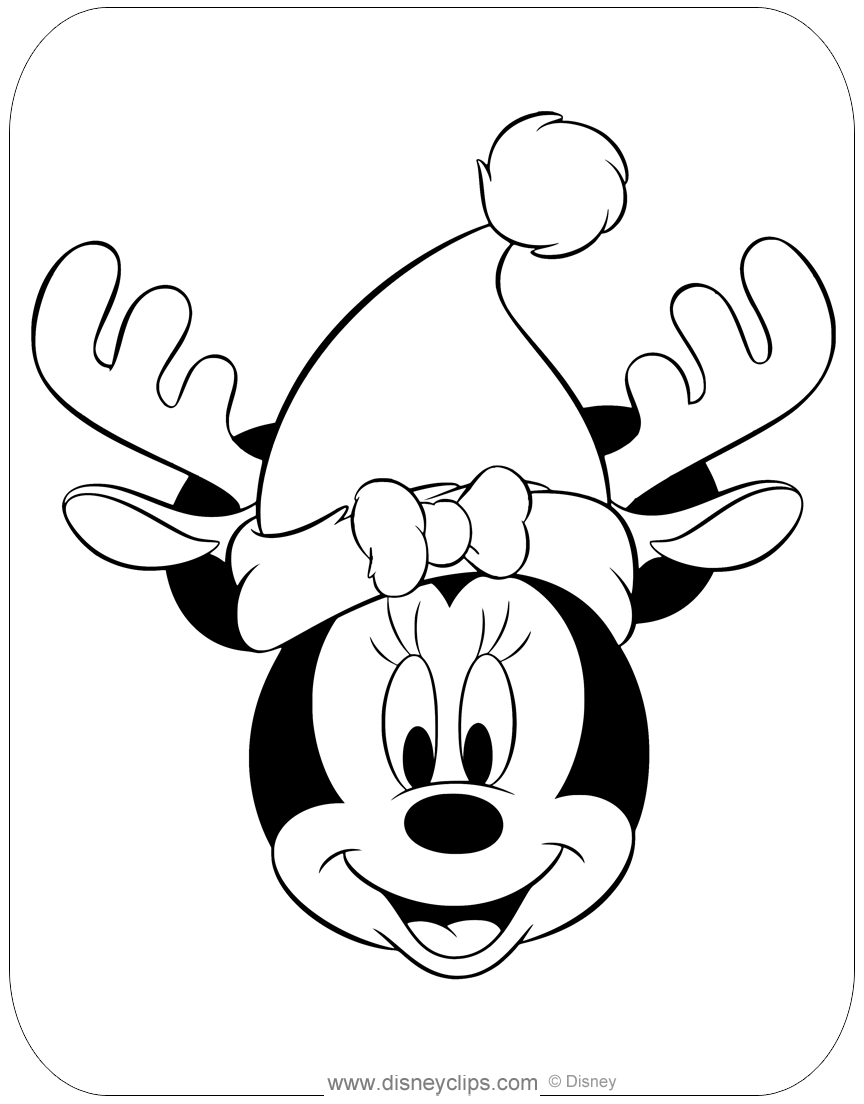 Minnie Mouse Christmas Coloring Pages Disneyclips