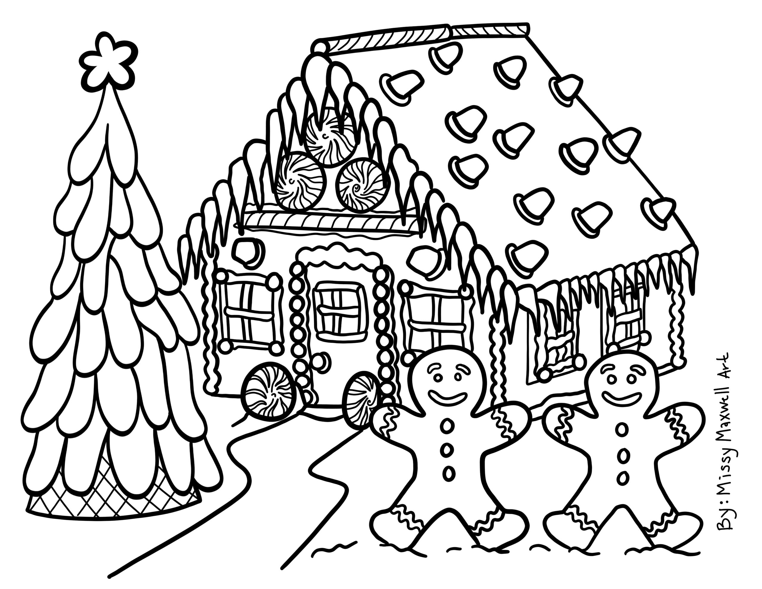 Gingerbread Coloring Page Free Printable