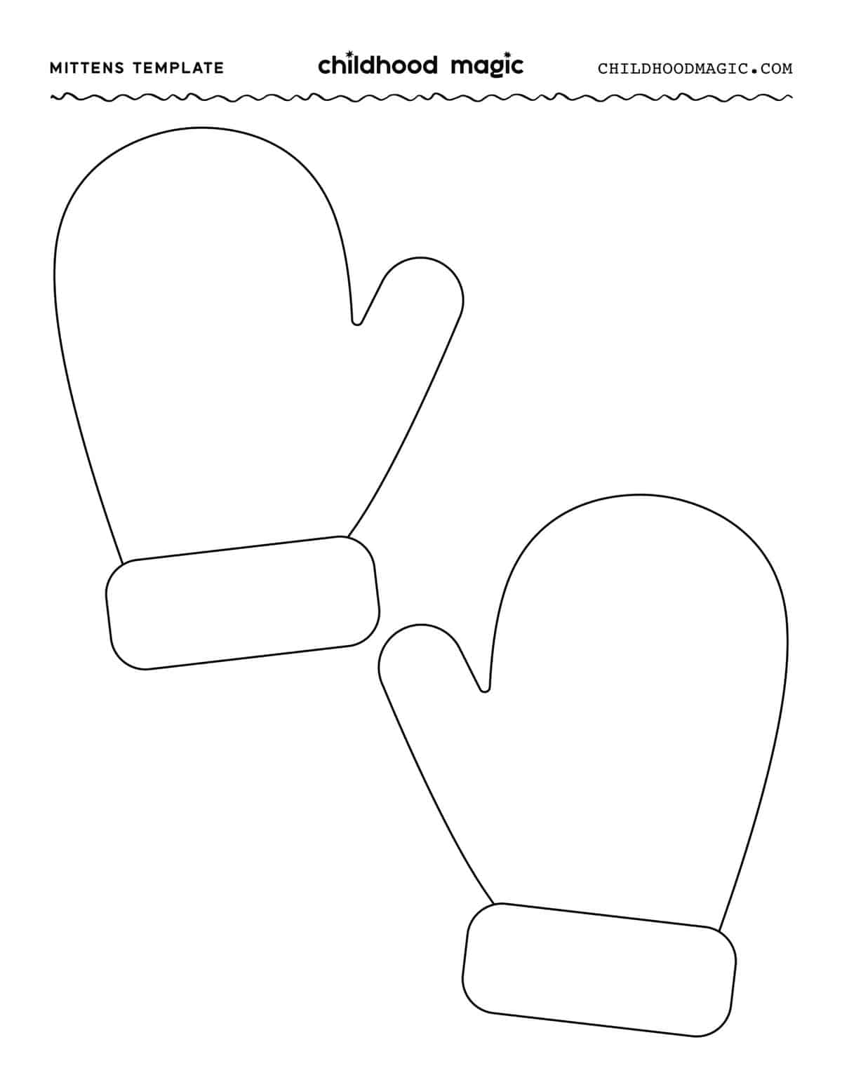 Mittens Template Childhood Magic