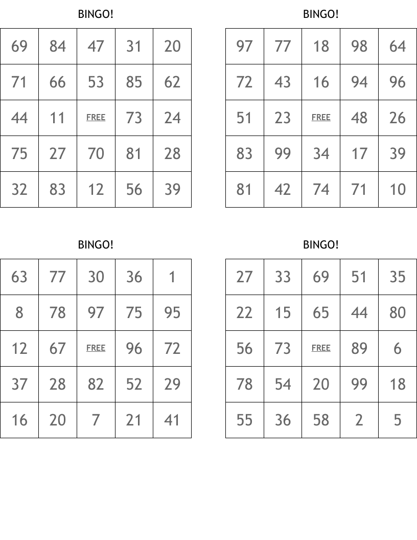 Momma D S Number Bingo WordMint