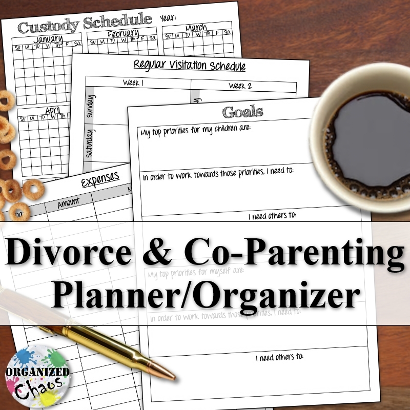 Mommy Monday Printable Co parenting Divorce Planner Organized 