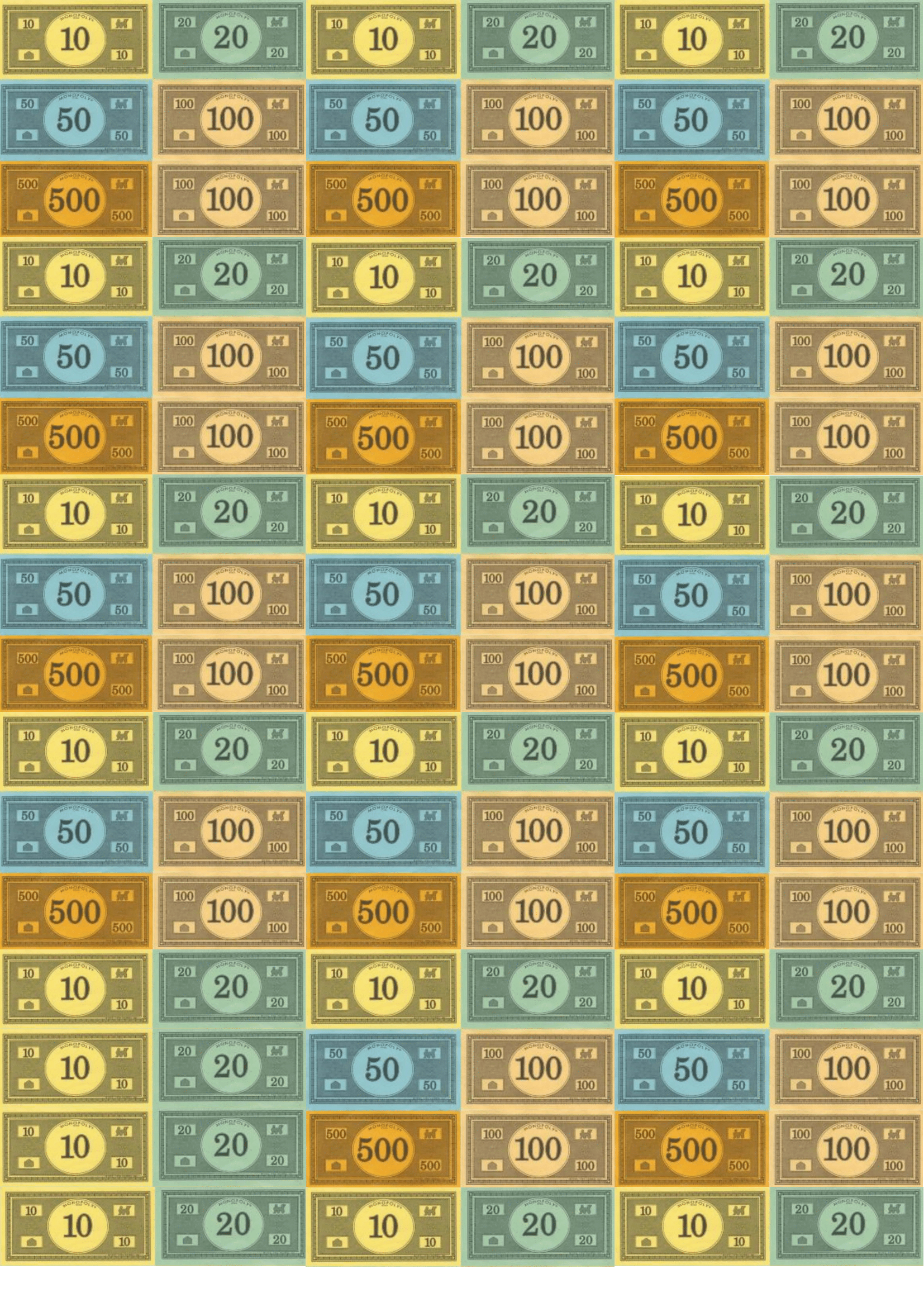 Monopoly Money PAPERZIP Worksheets Library