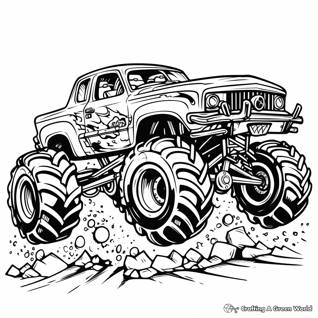 Monster Truck Coloring Pages Free U0026 Printable 