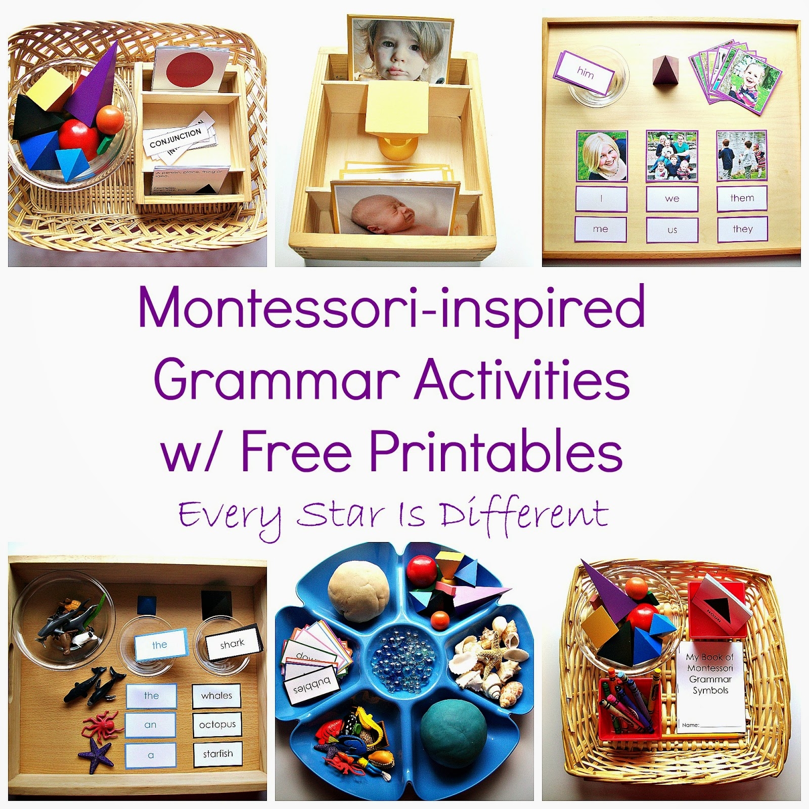 Montessori inspired Grammar Activities With FREE Printables 