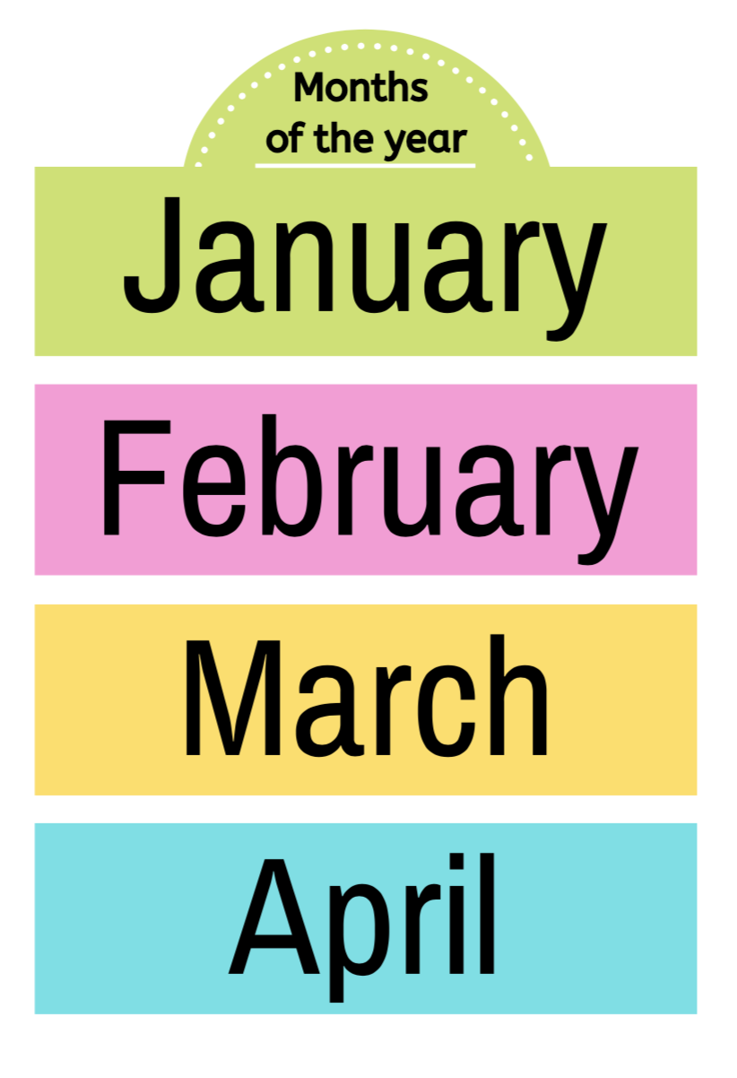 Month Of The Year Printable Printable Party Favors
