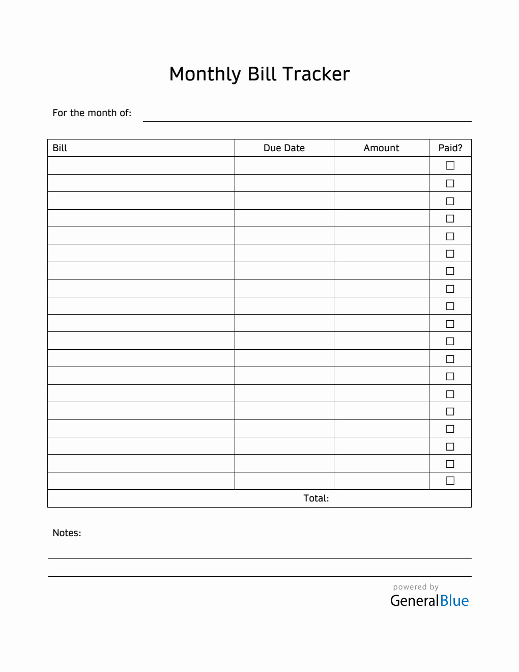 Monthly Bill Tracker In Word Printable Worksheets Library