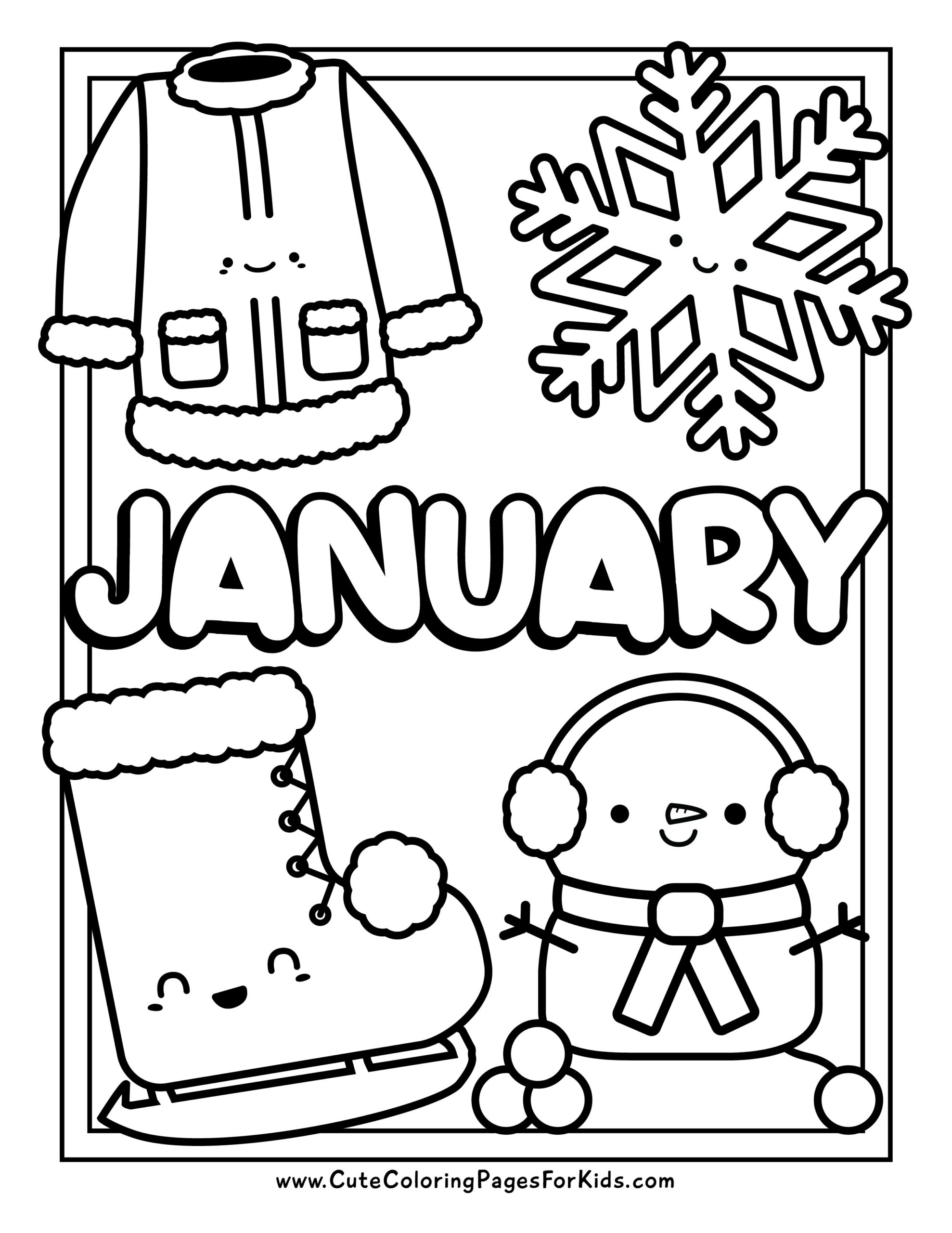 Months Of The Year Cute Coloring Pages For Kids