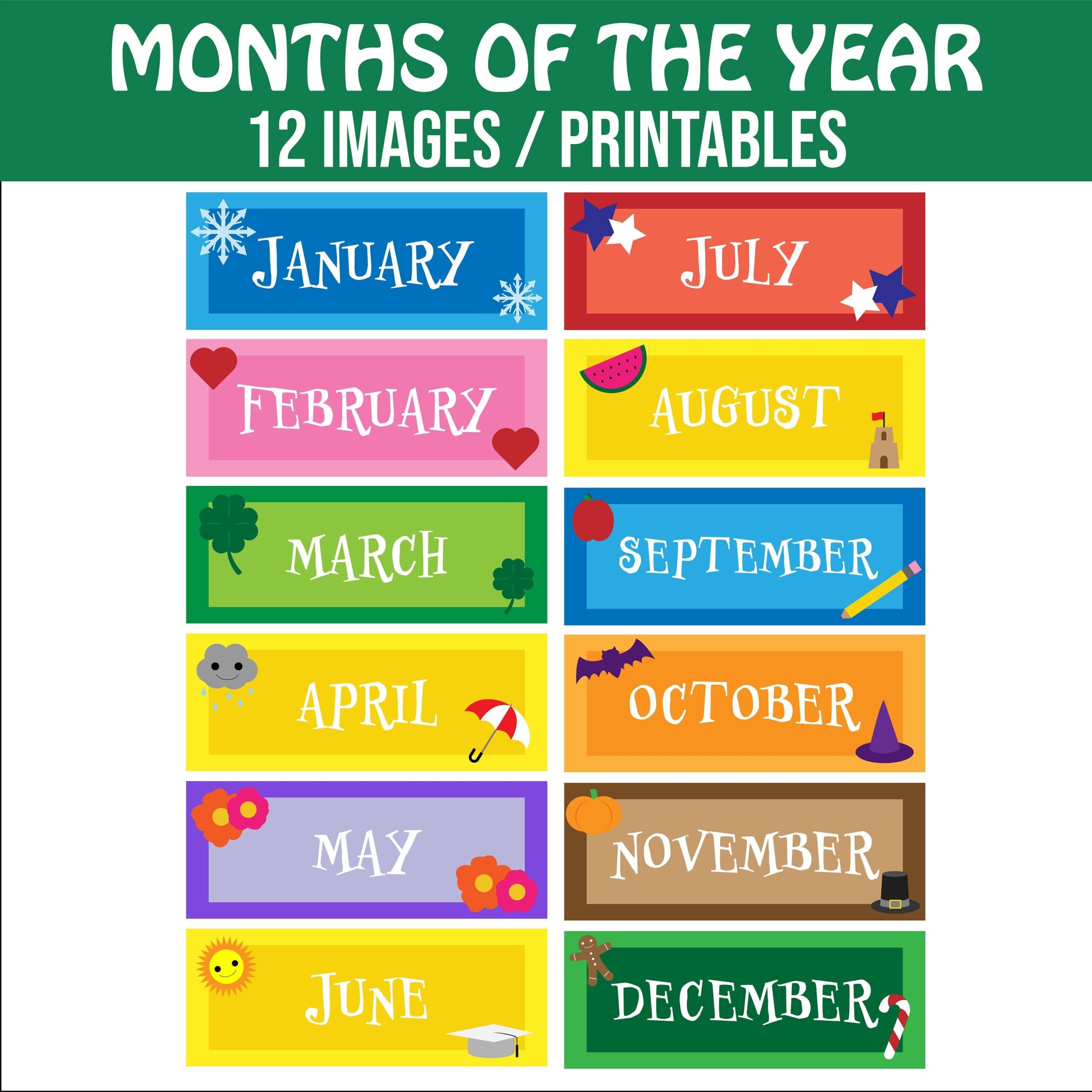 Months Of The Year Printable 12 Images Printables For Classroom Calendar Classroom Powerpoint Teacher Resource