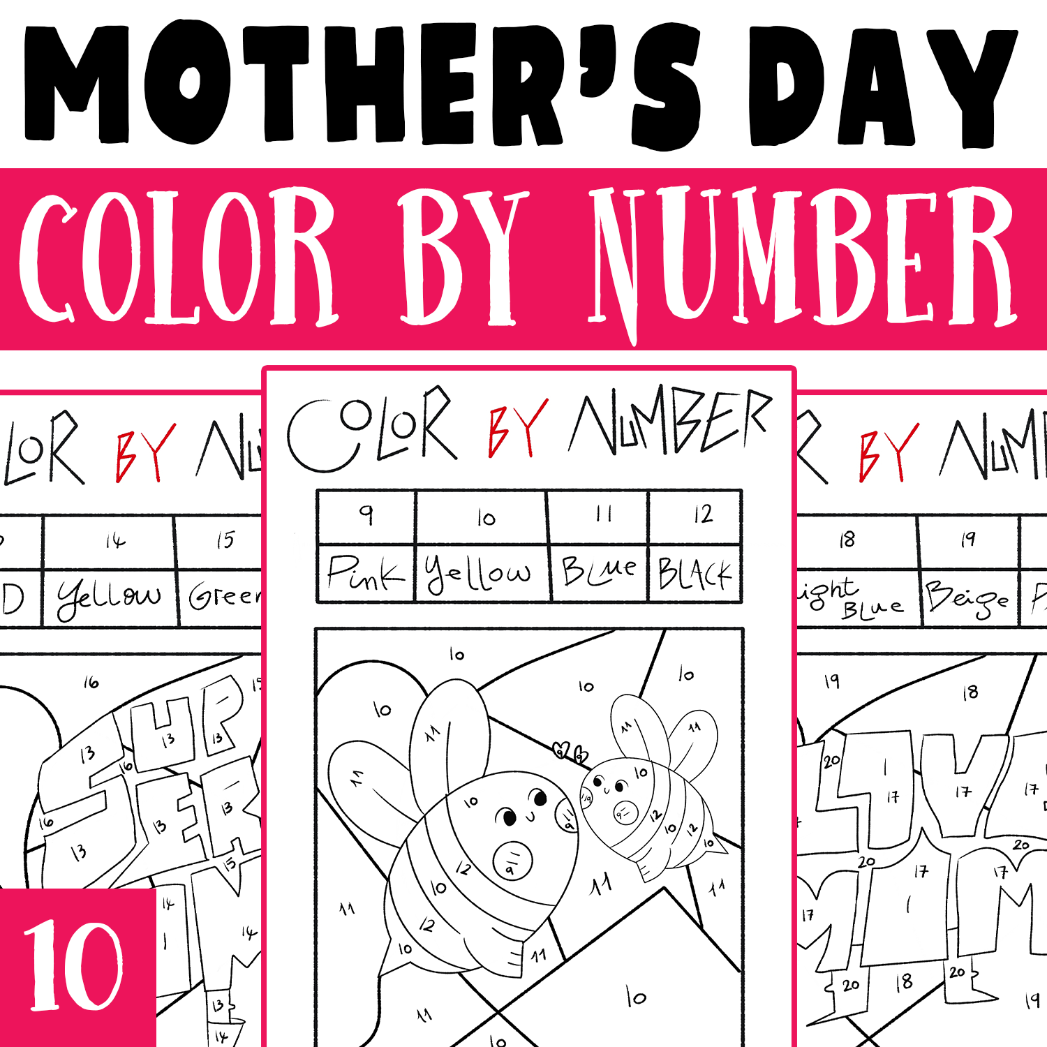 Mother S Day Color By Number Mother S Day Coloring Worksheets 