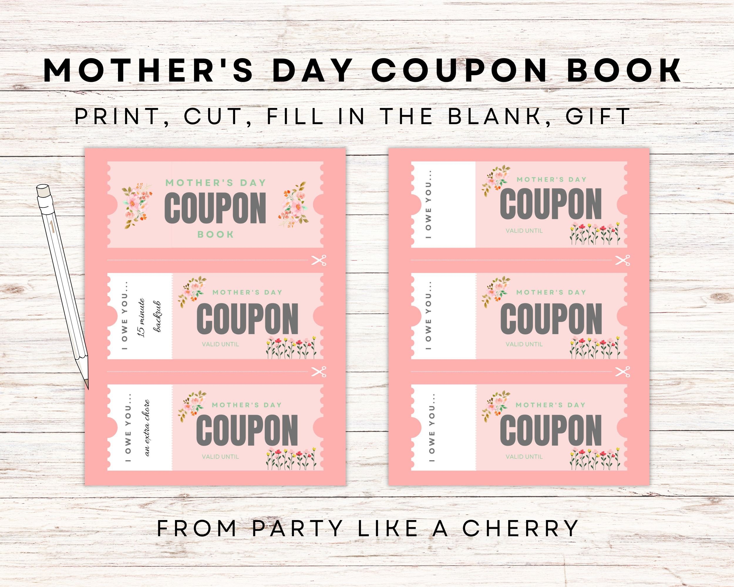 Mother s Day Coupon Book Printable Party Like A Cherry