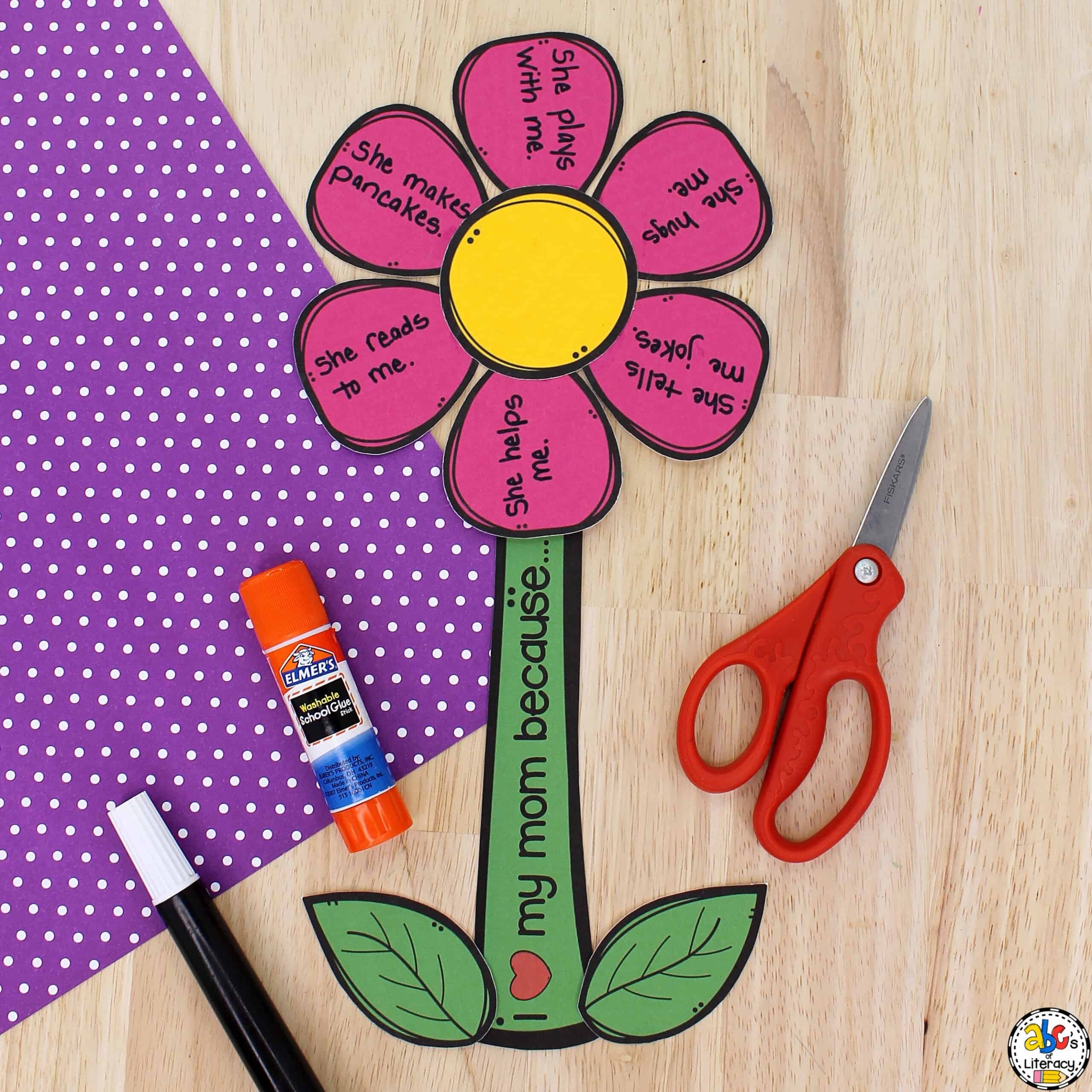 Mother s Day Flower Craft Free Printable Template 
