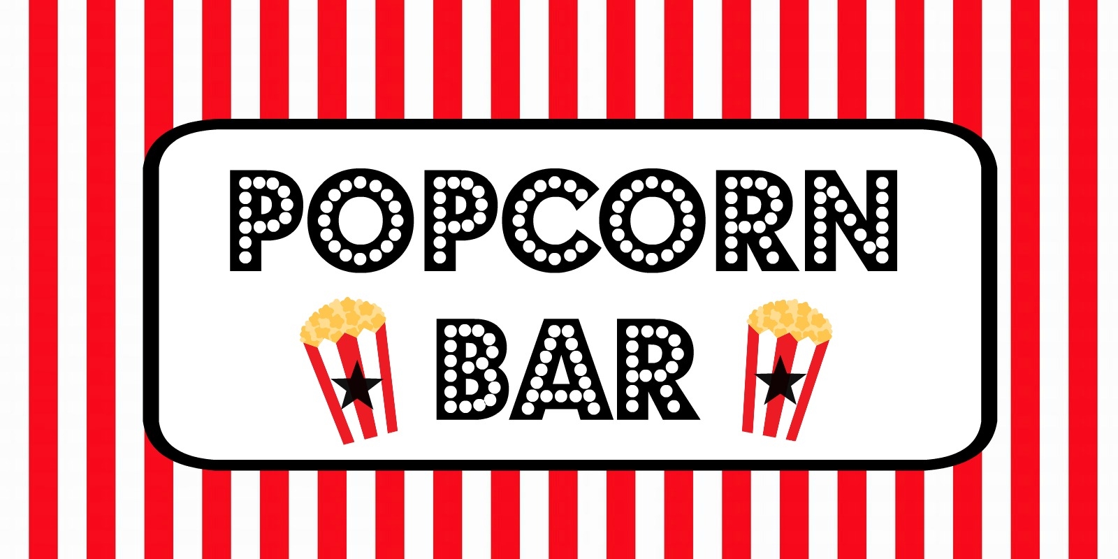 Movie Night Party Popcorn Bar Free Printable Food Labels Worksheets Library