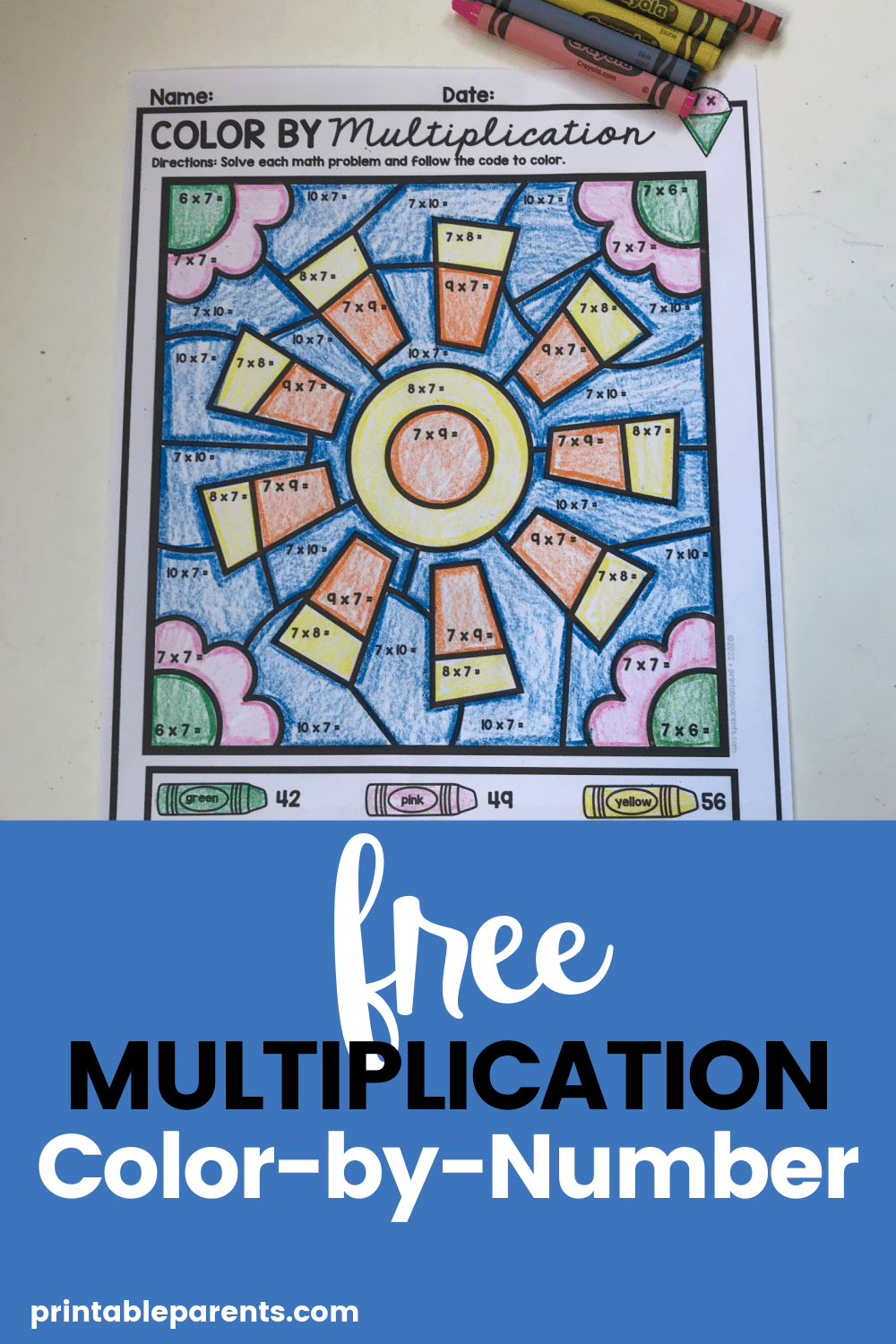 Multiplication Color By Number Printable Parents