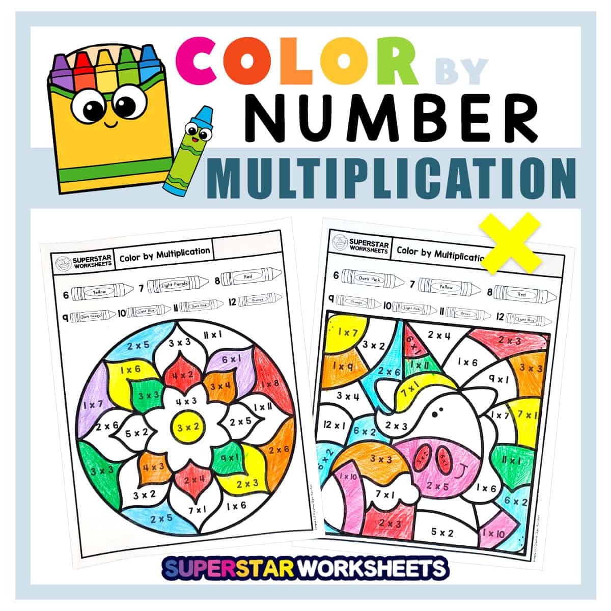 Multiplication Color By Number Free Printable