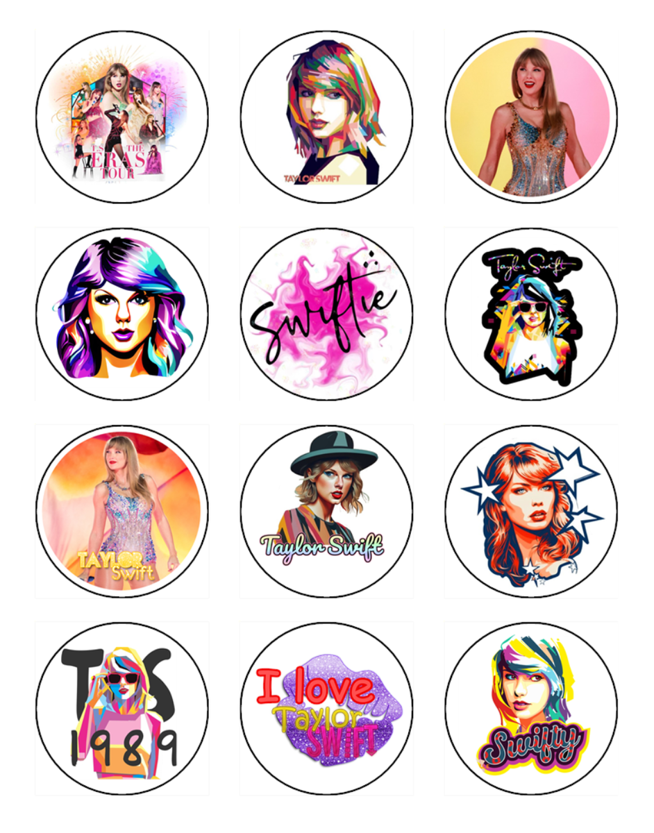 Free Printable Taylor Swift Cupcake Toppers