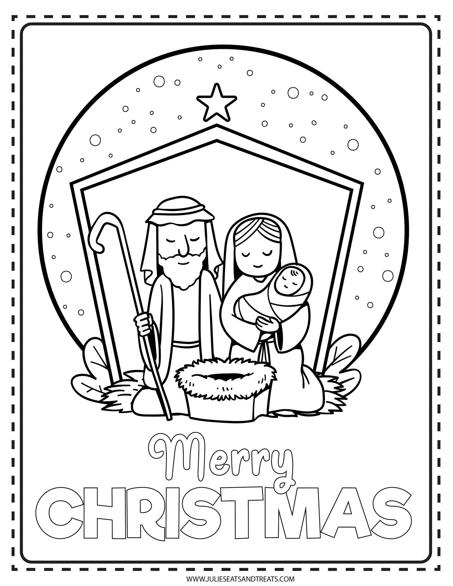 Nativity Coloring Pages Free Printable Kids Activity Zone