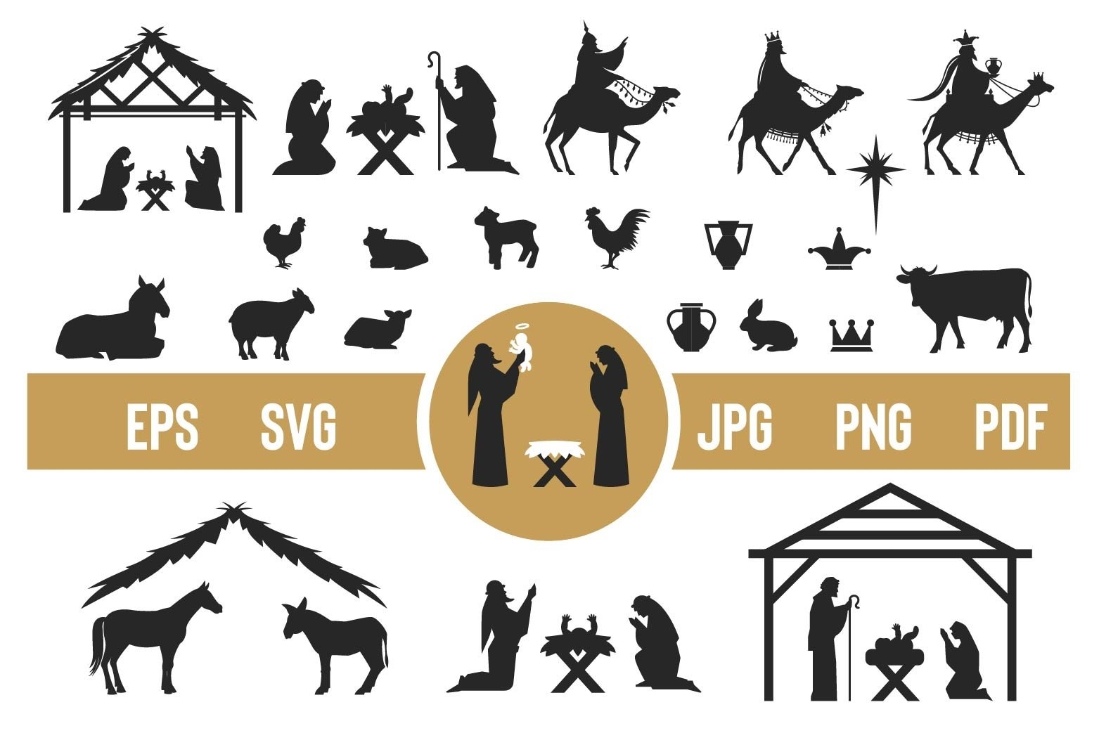Nativity Scene Clipart Silhouette O Holy Night Christmas