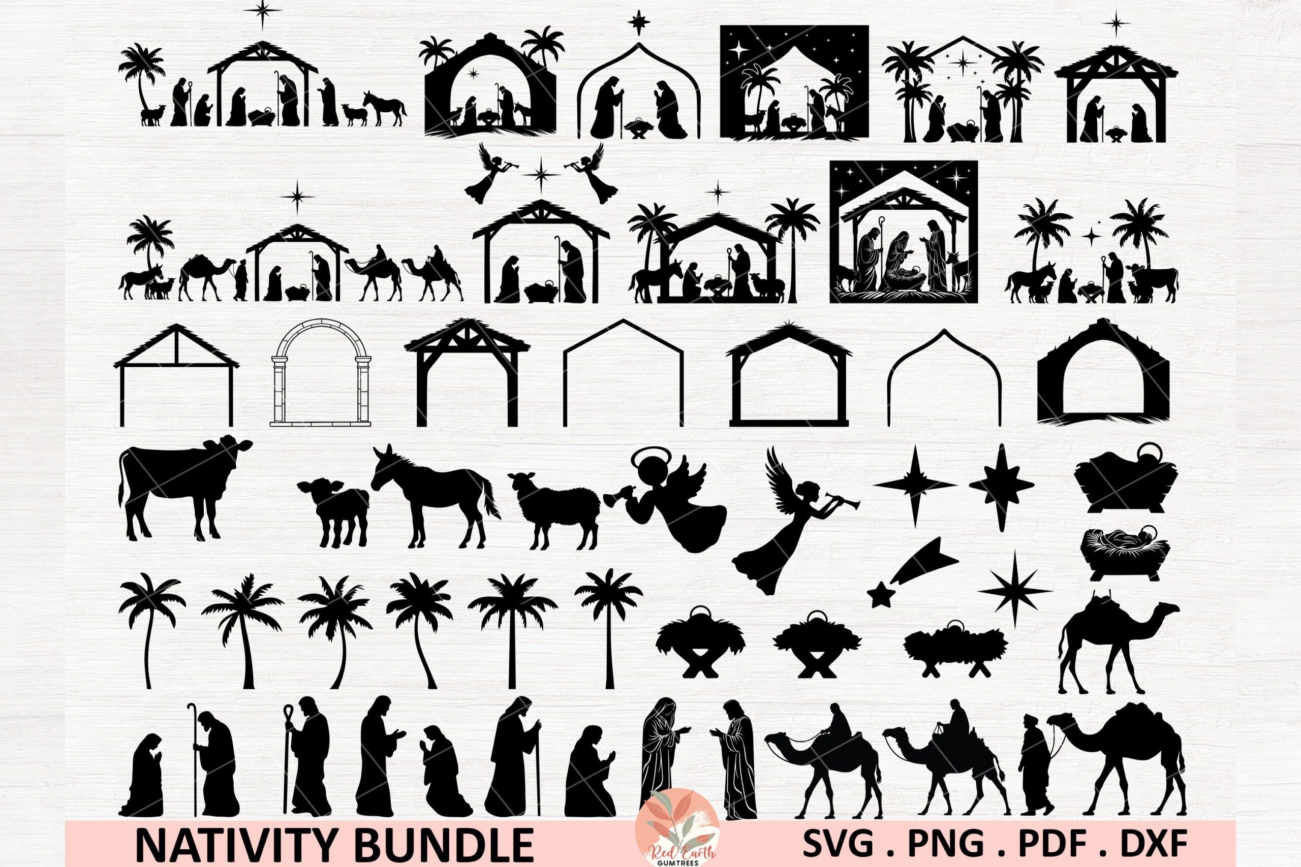 Nativity Scene SVG Bundle Nativity Scene 4992171 