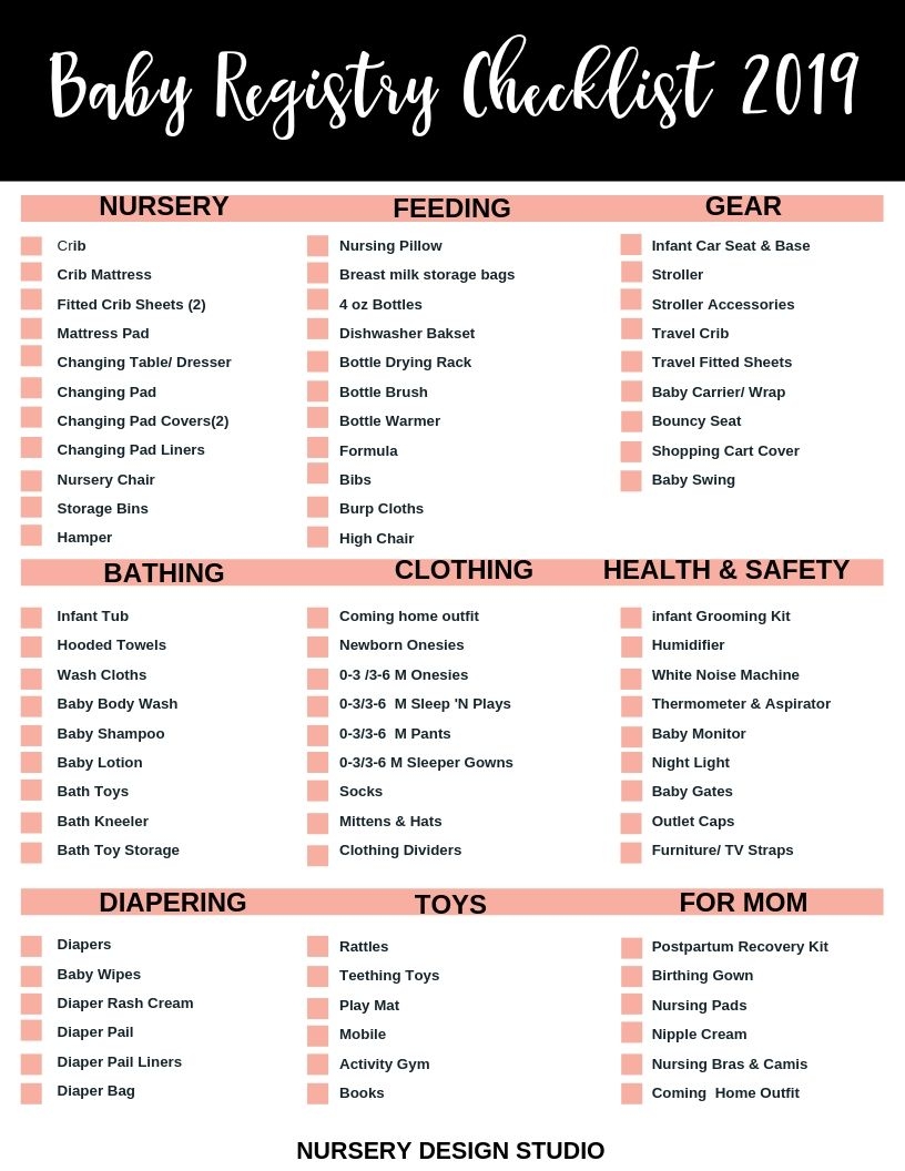 Free Printable Newborn Checklist Pdf