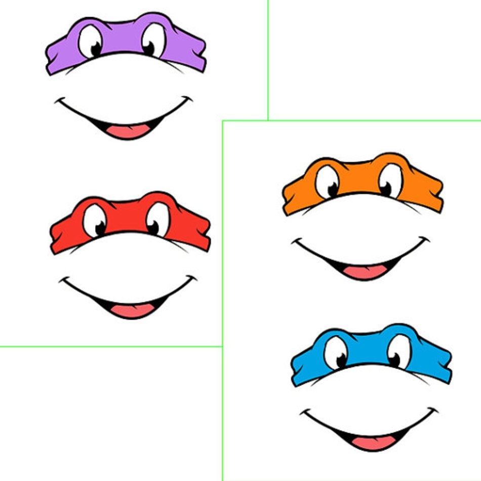 Ninja Turtle Face Mask Template Instant Download Free Image Download