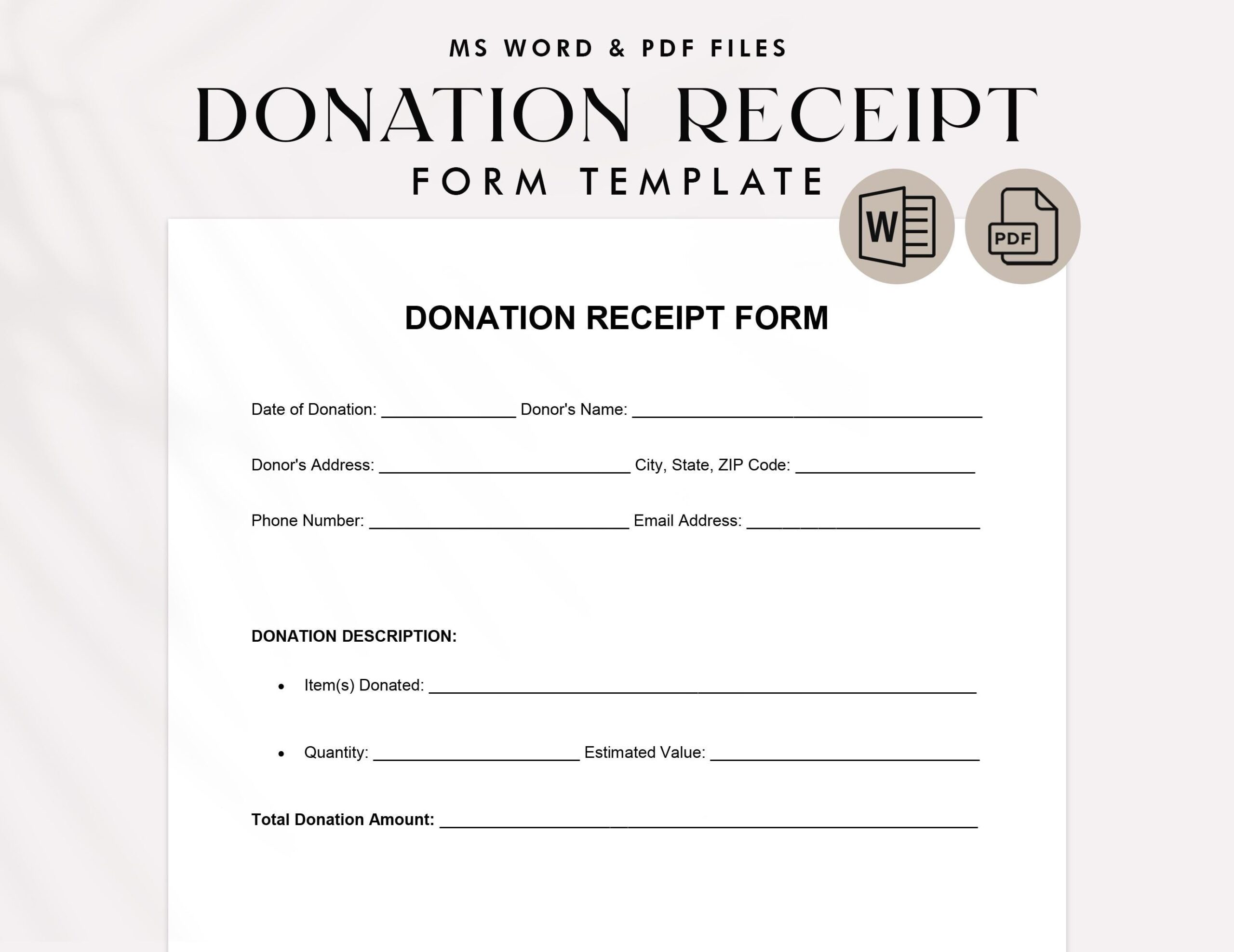 Free Printable Printable Donation Receipt