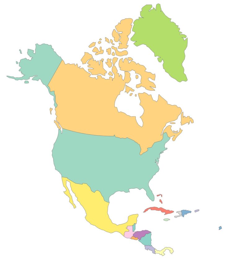 North America Blank Map And Country Outlines GIS Geography