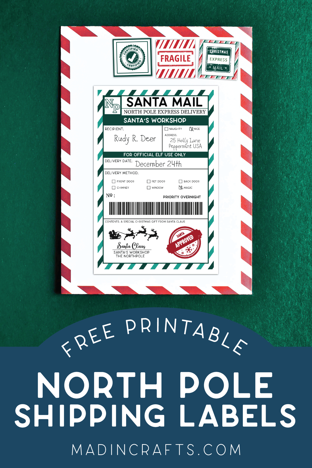 NORTH POLE SHIPPING LABELS FOR CHRISTMAS GIFTS Handmade Gifts Mad In Crafts