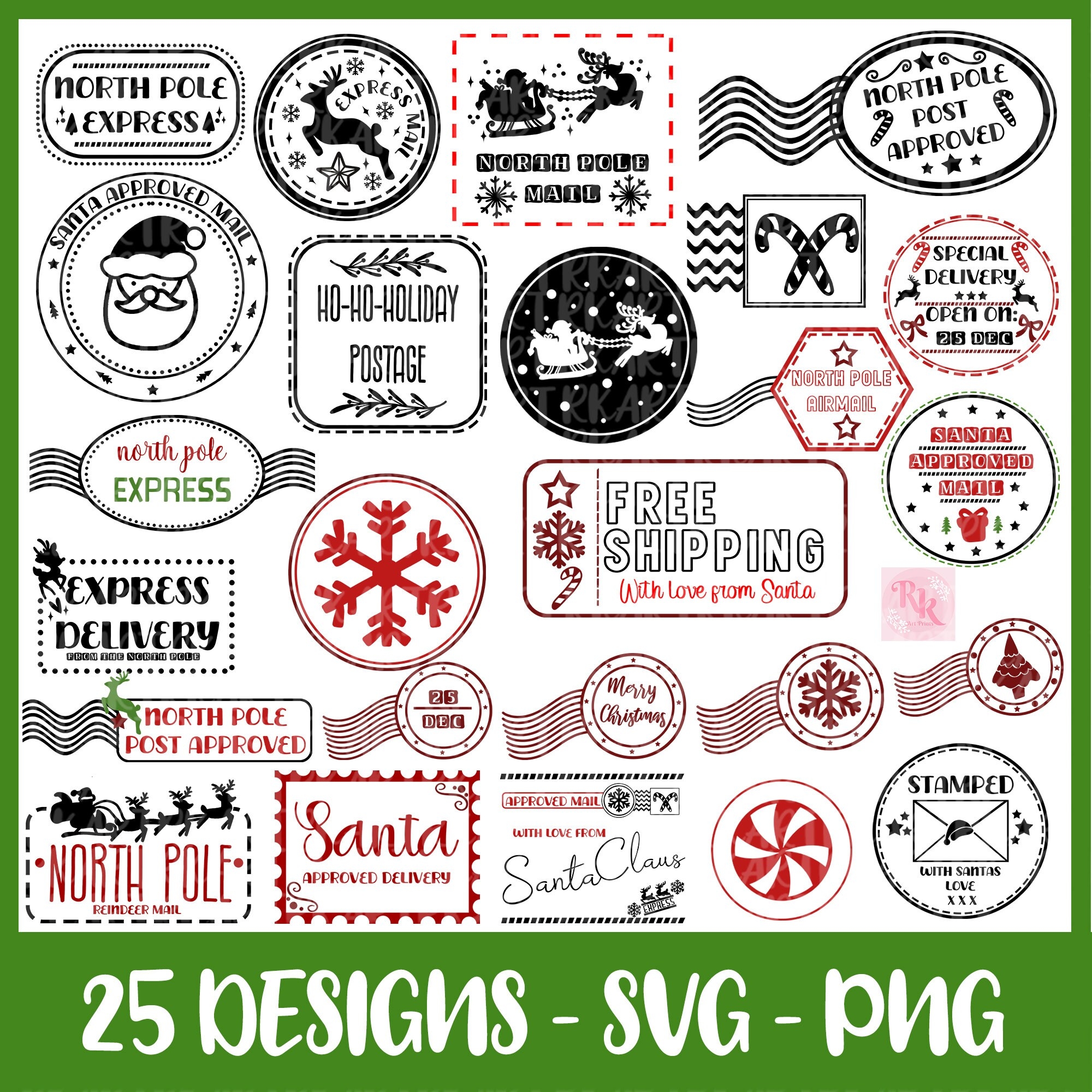 North Pole Stamps SVG Christmas Stamps SVG Santa Mail Svg 