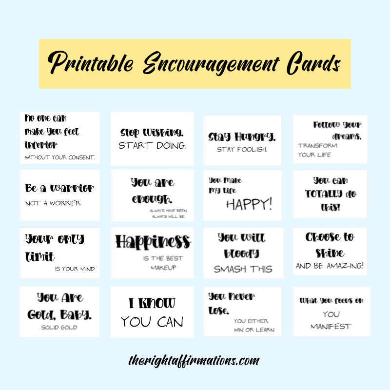 Note Cards With Motivational Quotes To Download And Print Worksheets Library