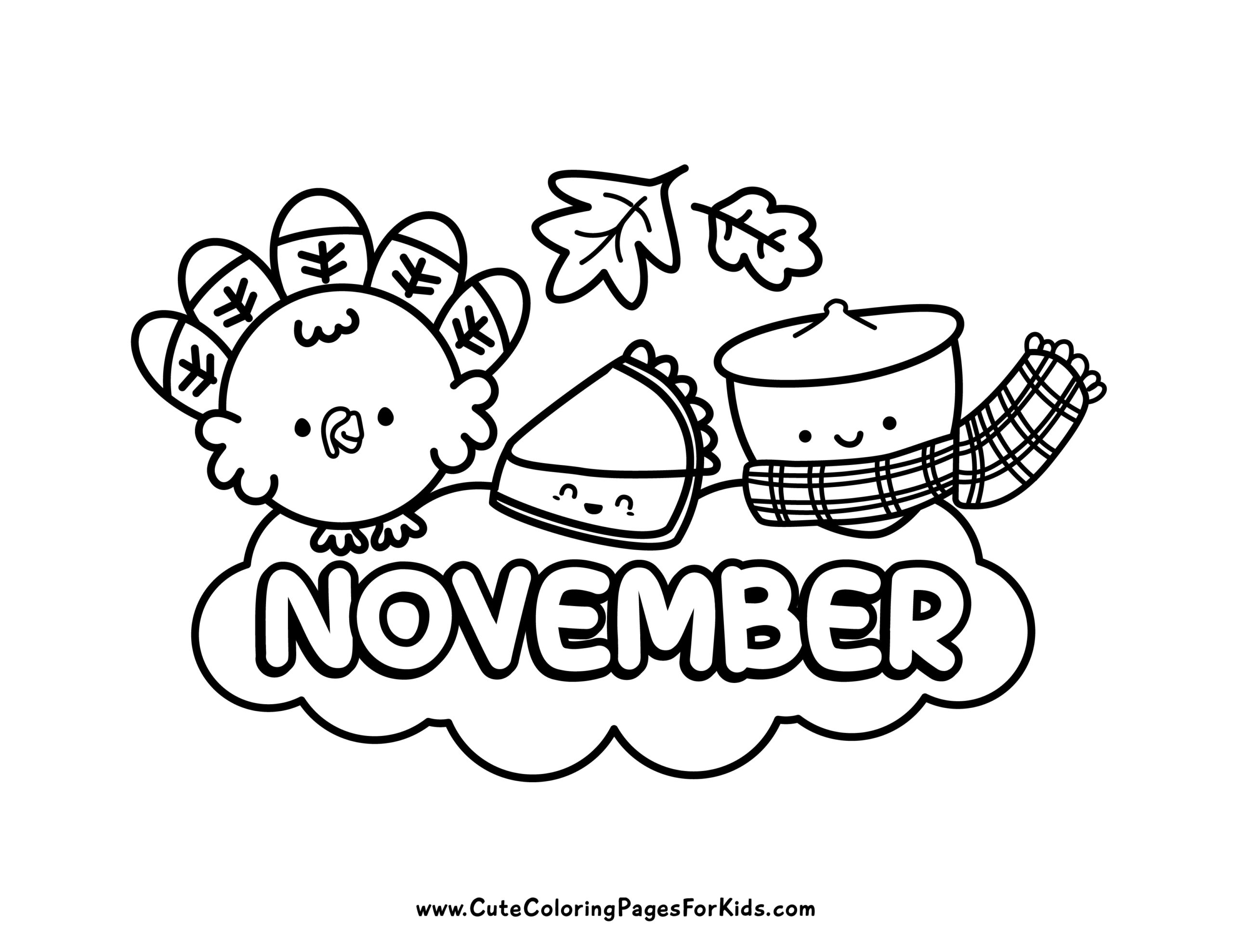 November Coloring Pages 5 Free Printables For Kids Cute 