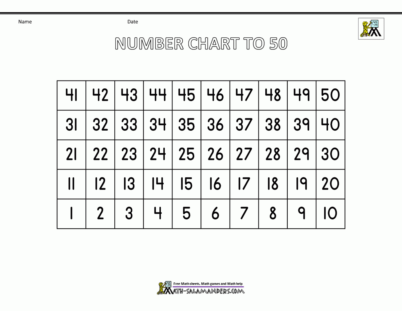 50 Square Grid Free Printable