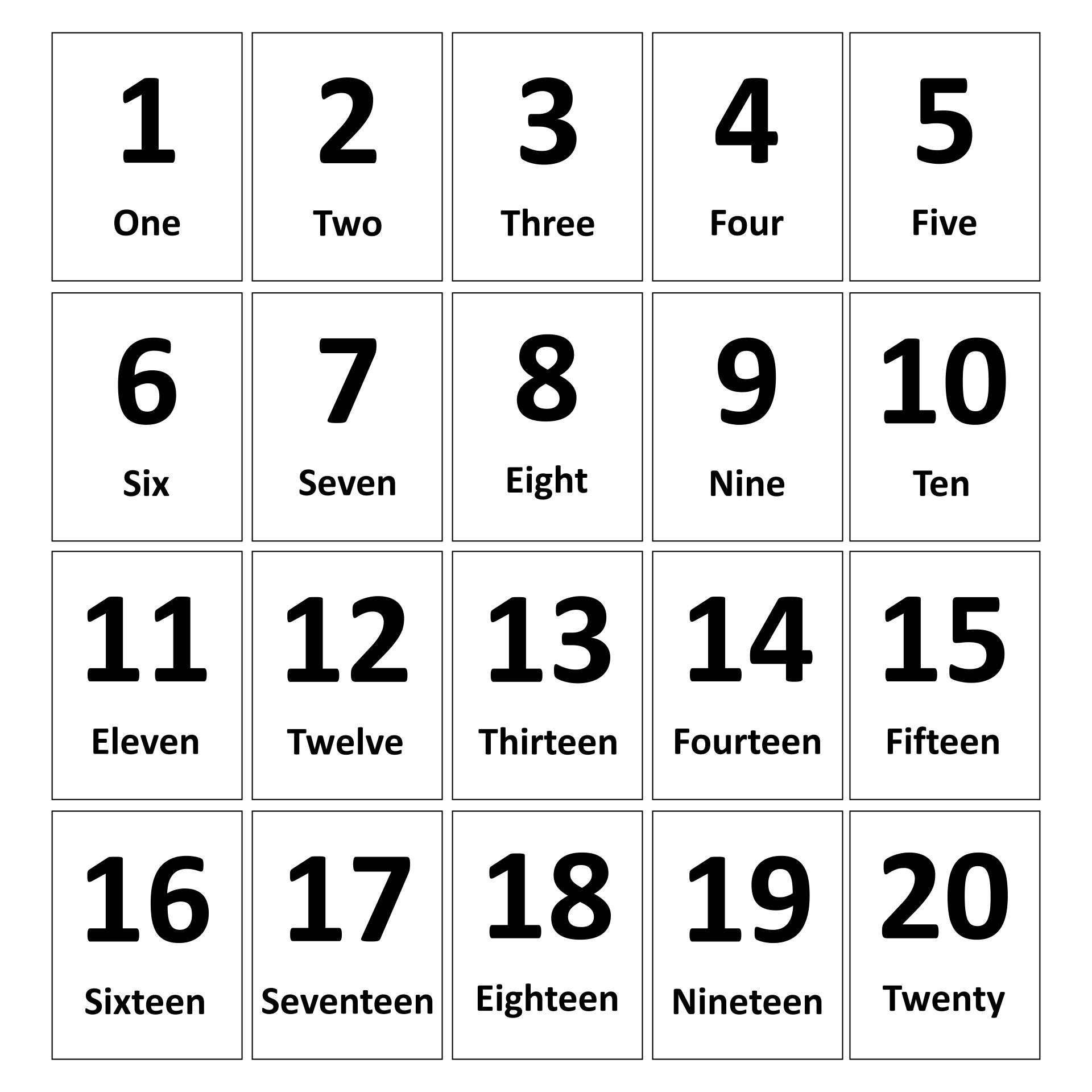 Number Flash Cards 1 20 10 Free PDF Printables Printablee Worksheets Library