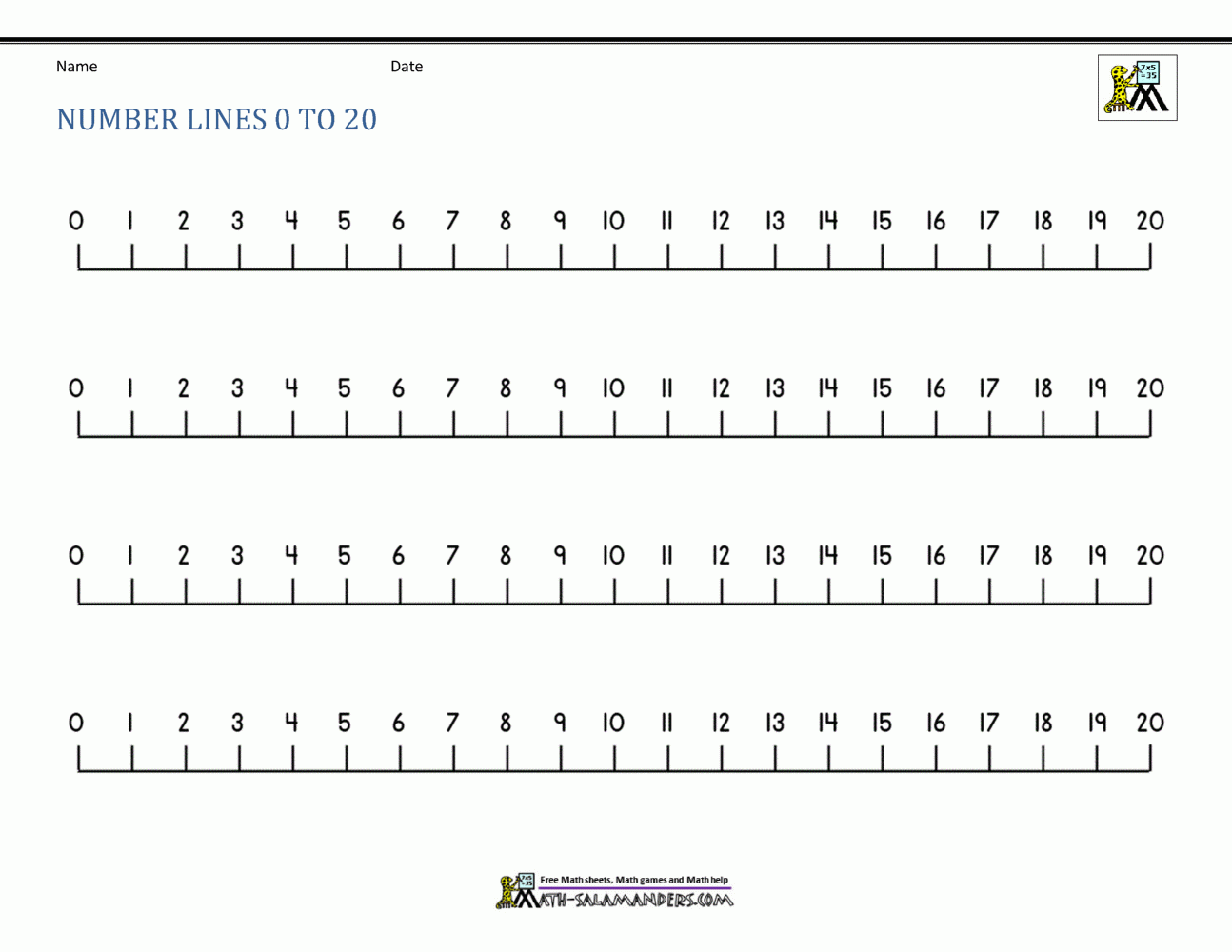 Number Line Printable Free