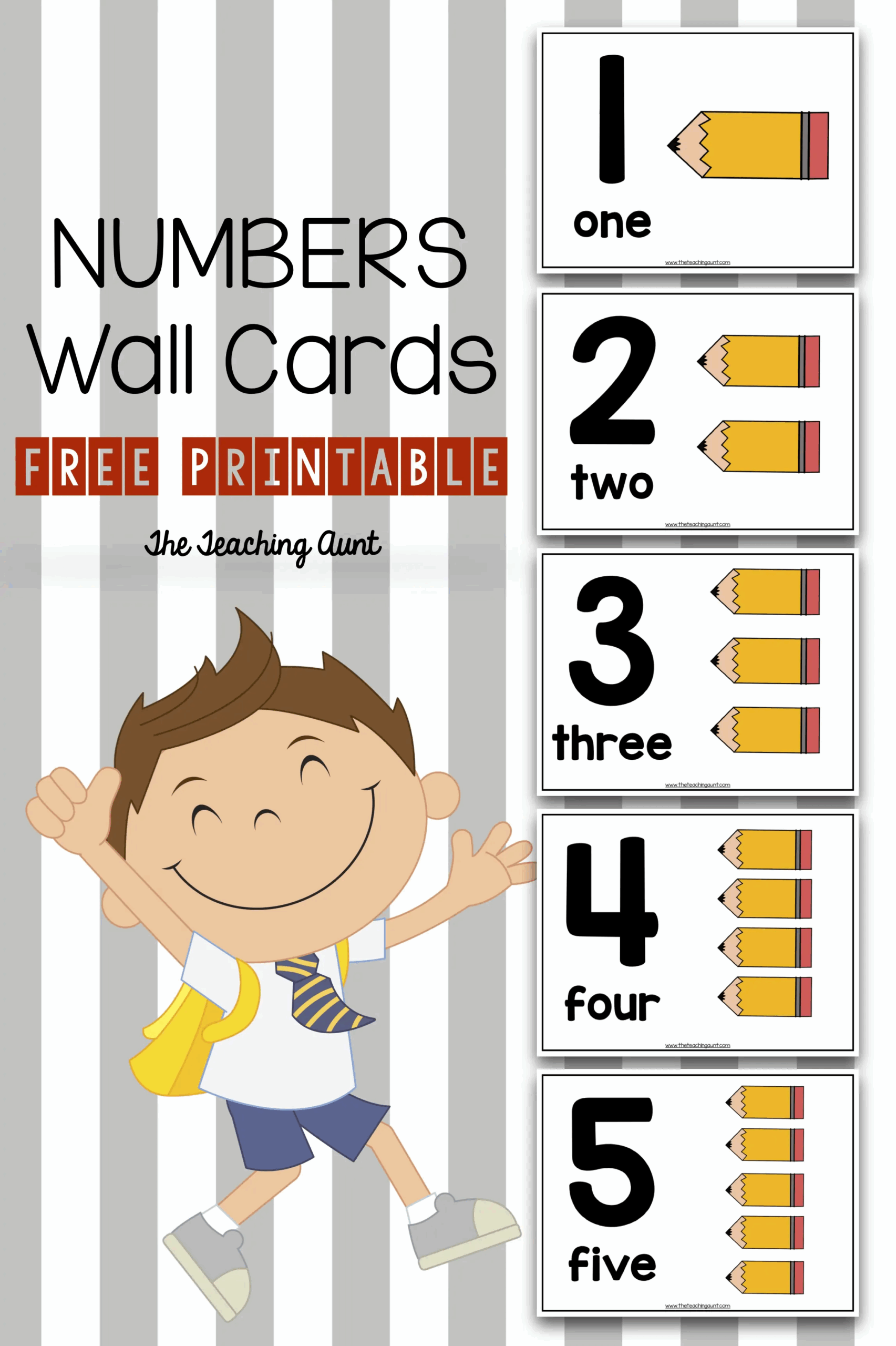 Number Wall Cards For Preschoolers The Teaching Aunt