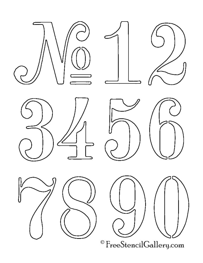 Numbers Stencil Free Stencil Gallery Worksheets Library