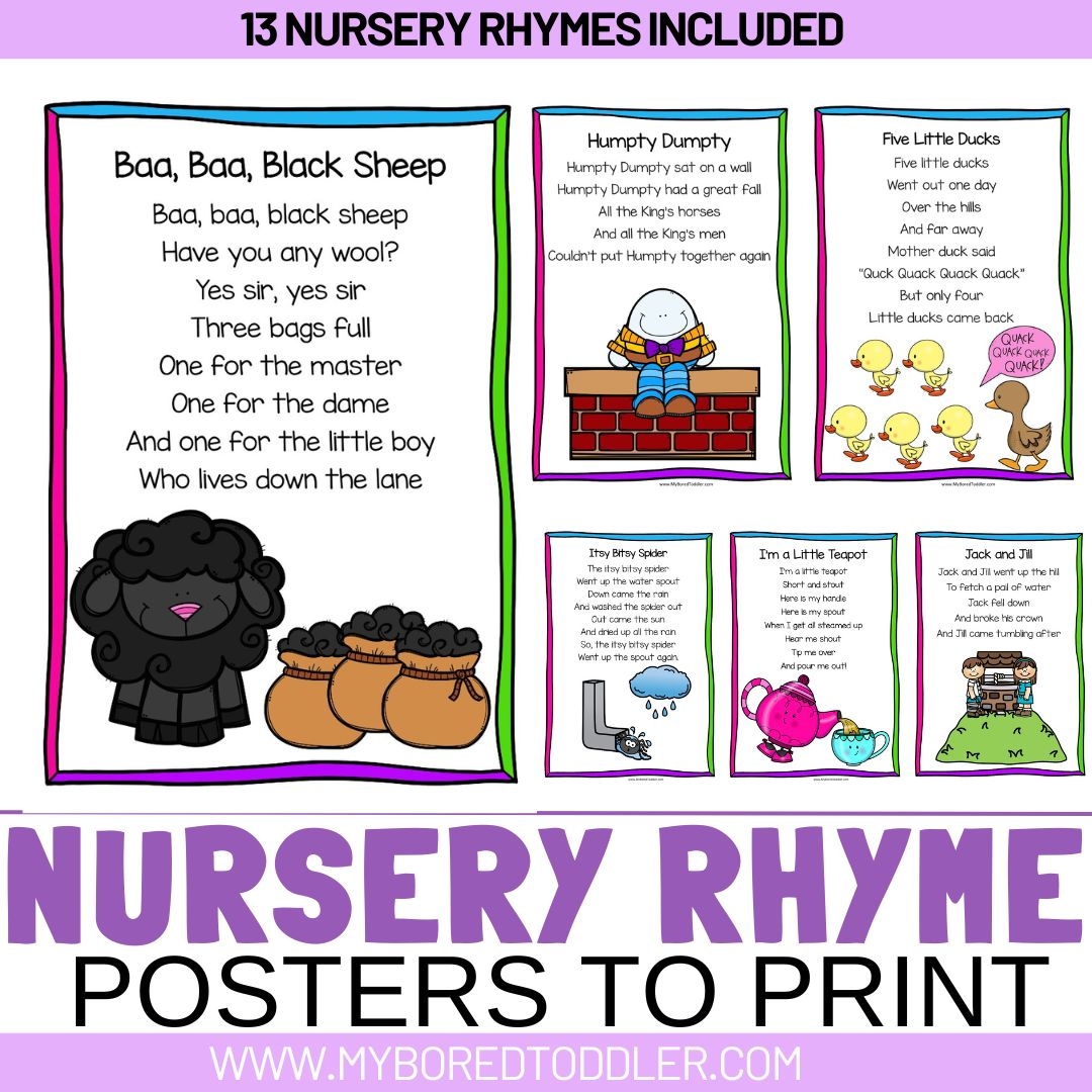 NURSERY RHYME POSTERS TO PRINT TODDLER PRESCHOOL My Bored Toddler