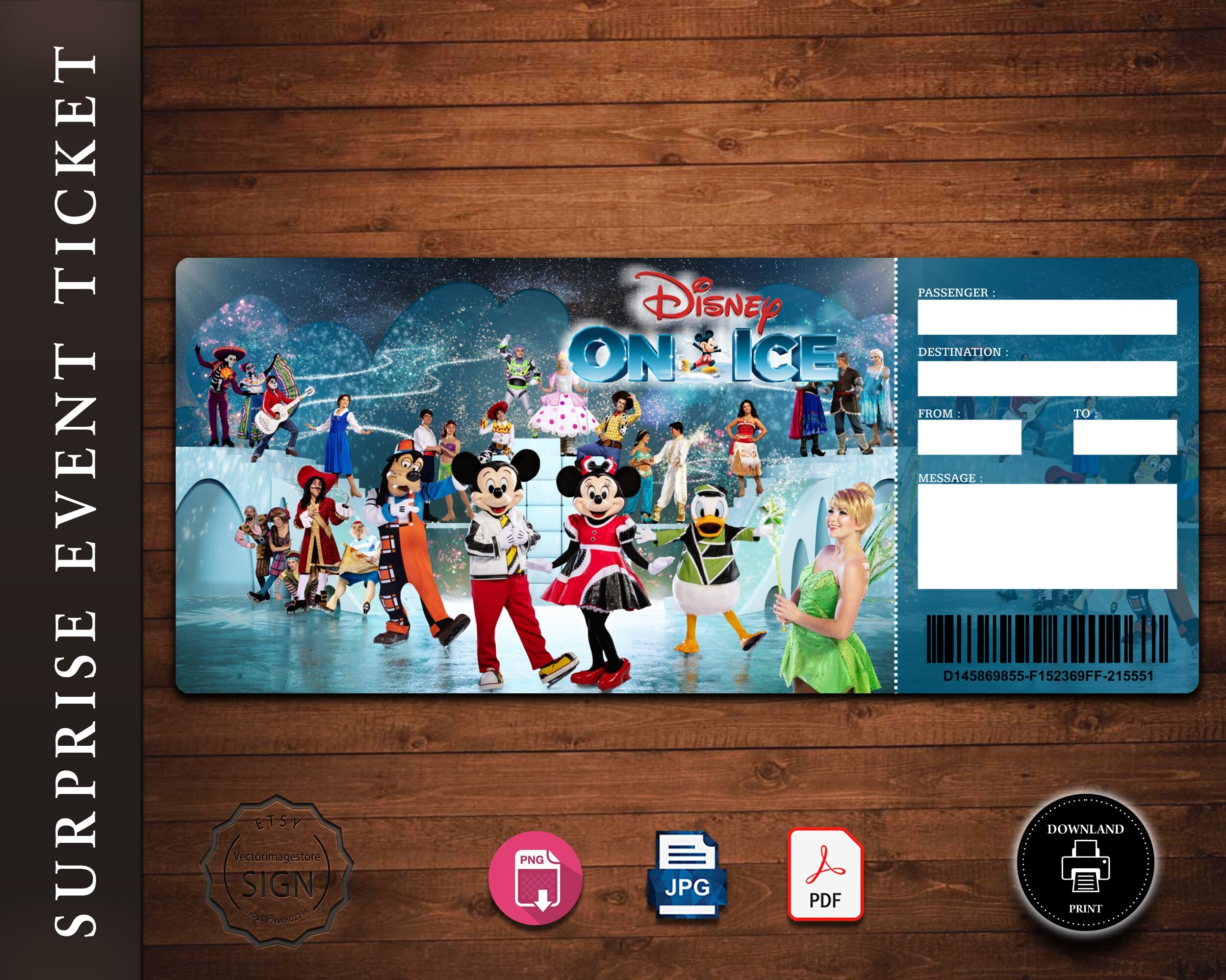 On Ice Printable Airline Ticket Boarding Pass Template Vacation 