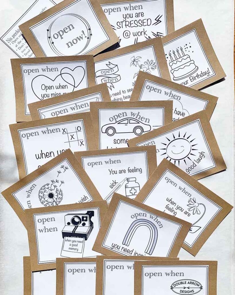 Free Printable Open When Letters Labels