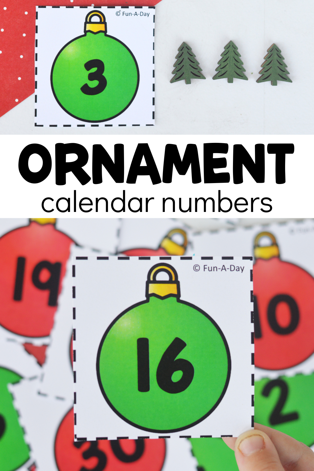 Ornament Calendar Numbers Free Printable Fun A Day 