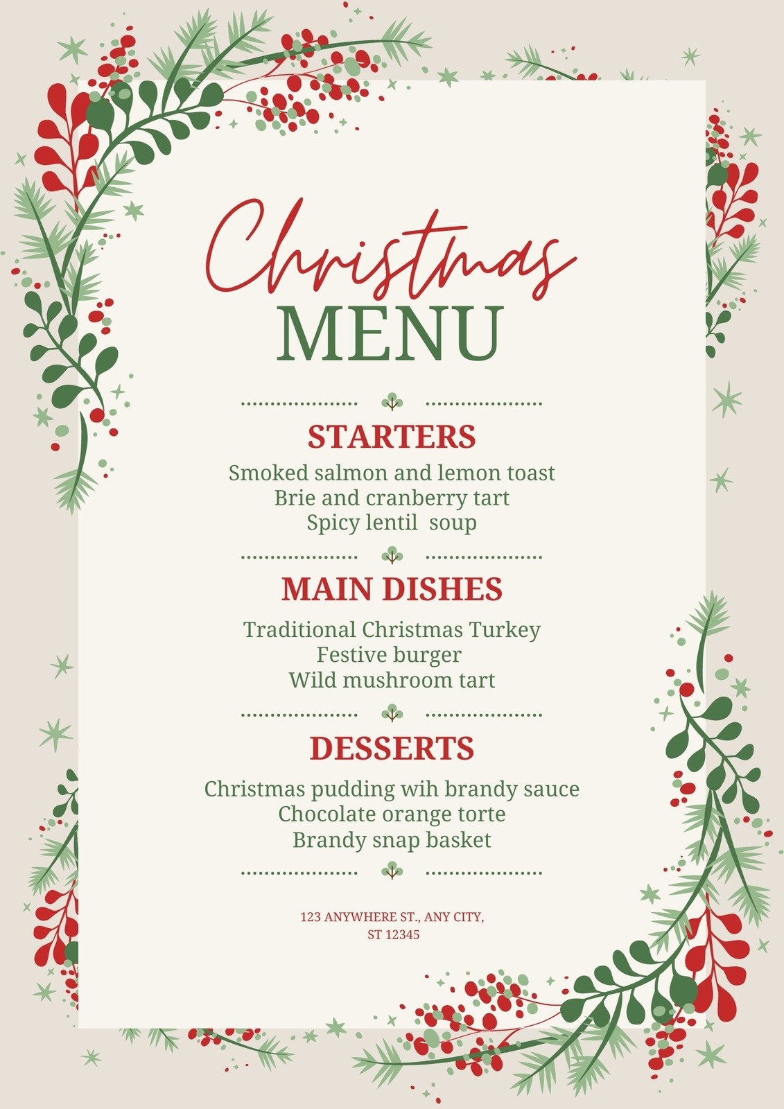 Page 2 Free Printable And Customizable Dinner Party Menu Templates Canva