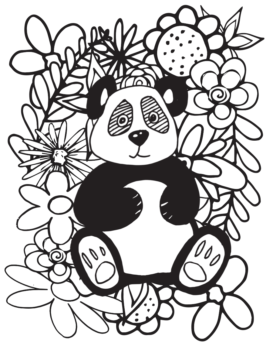 Panda Coloring Page Stevie Doodles