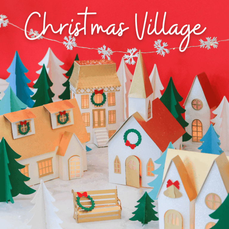 Paper Christmas Village Free Template Sweet Red Poppy