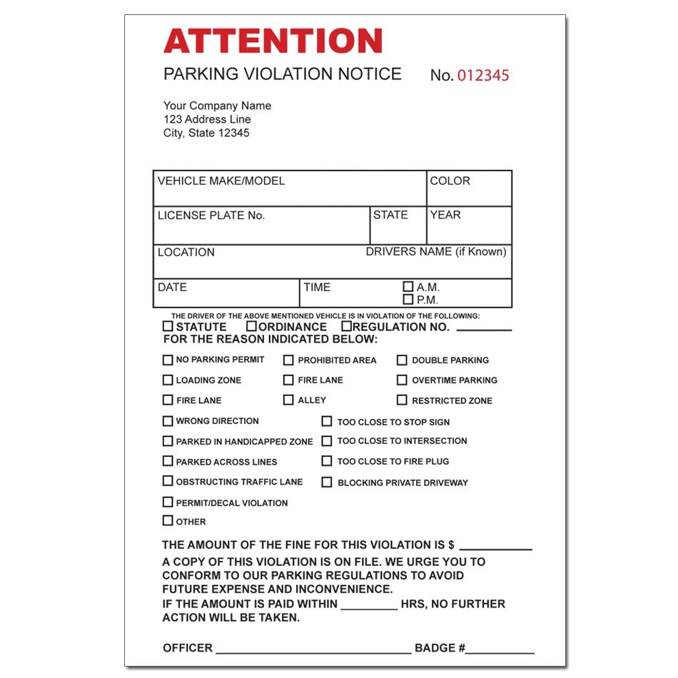 Parking Ticket Citation