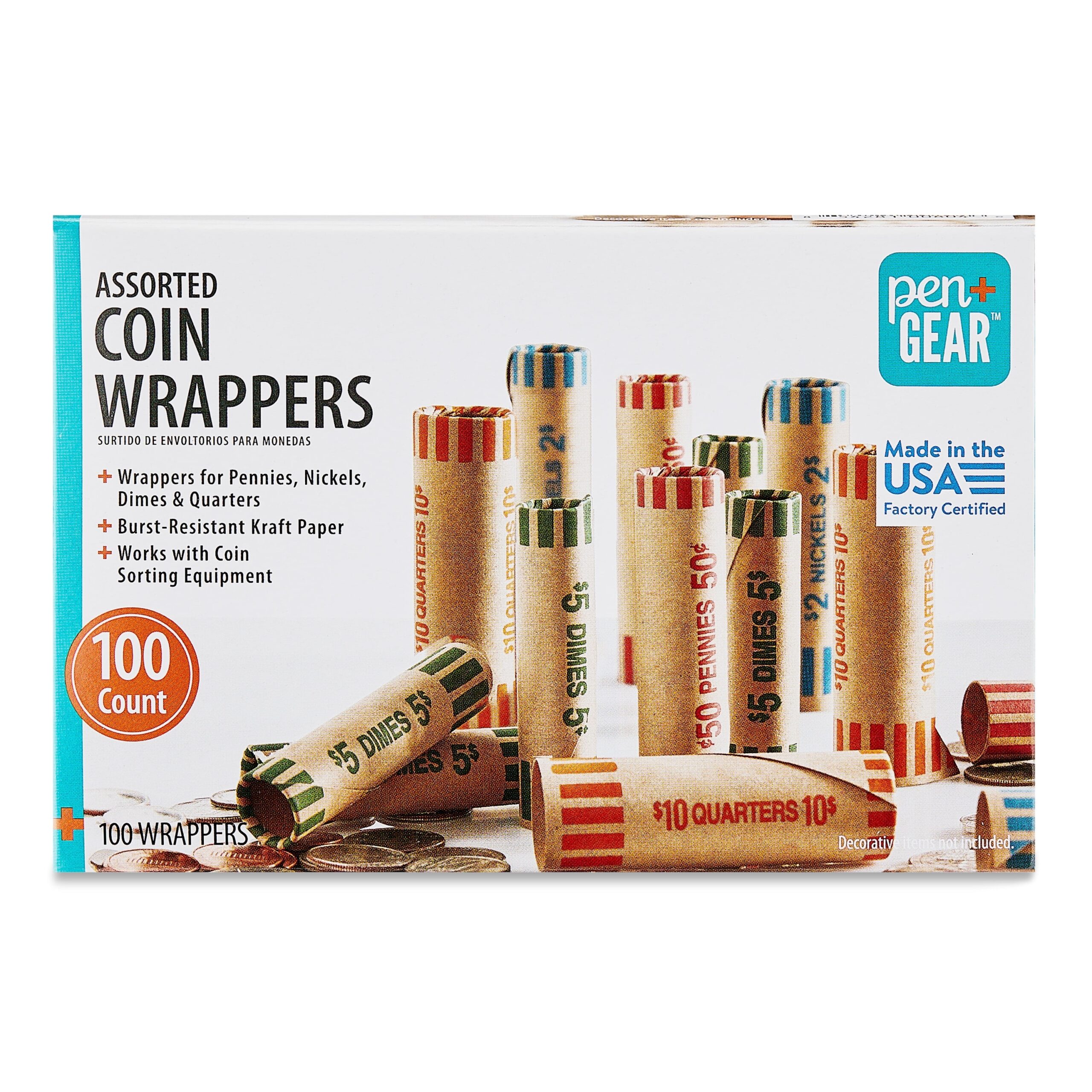 Pen U0026 Gear Assorted Coin Wrappers 100 Ct