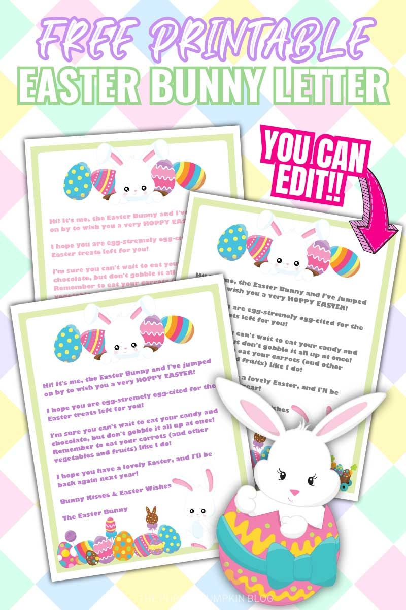Personalized Easter Bunny Letter Free Printable Template