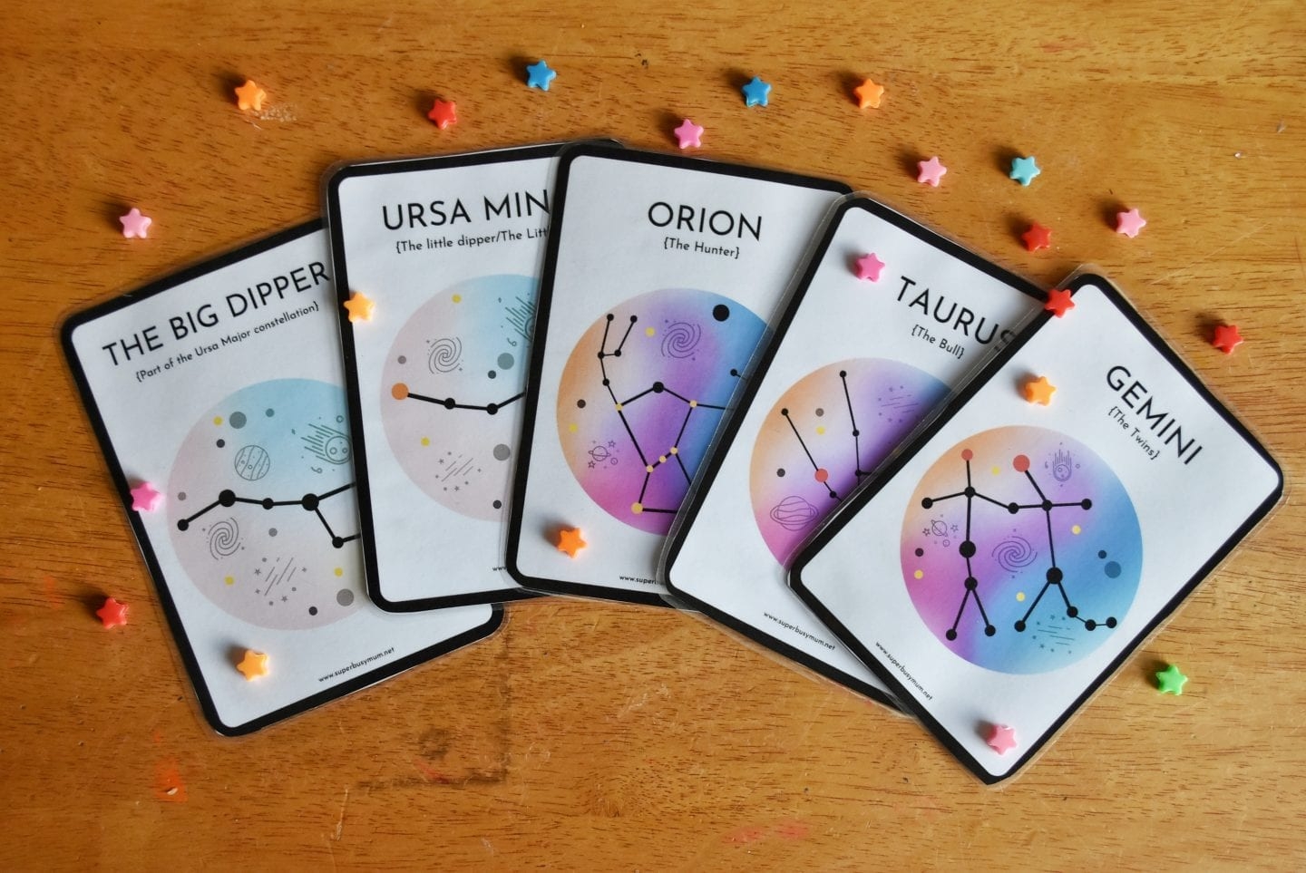 Pipe Cleaner Star Constellations free Printable Flash Cards Included 