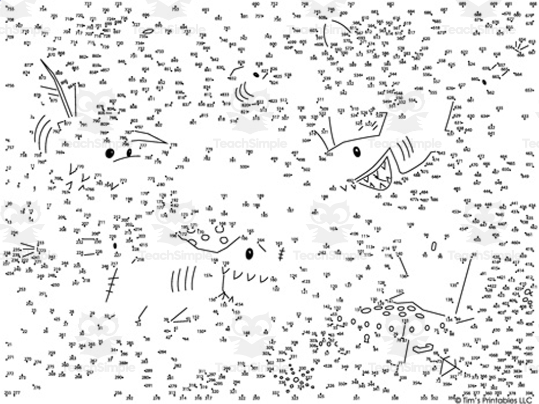 Pirate Shark Extreme Difficulty Dot to Dot Connect The Dots PDF