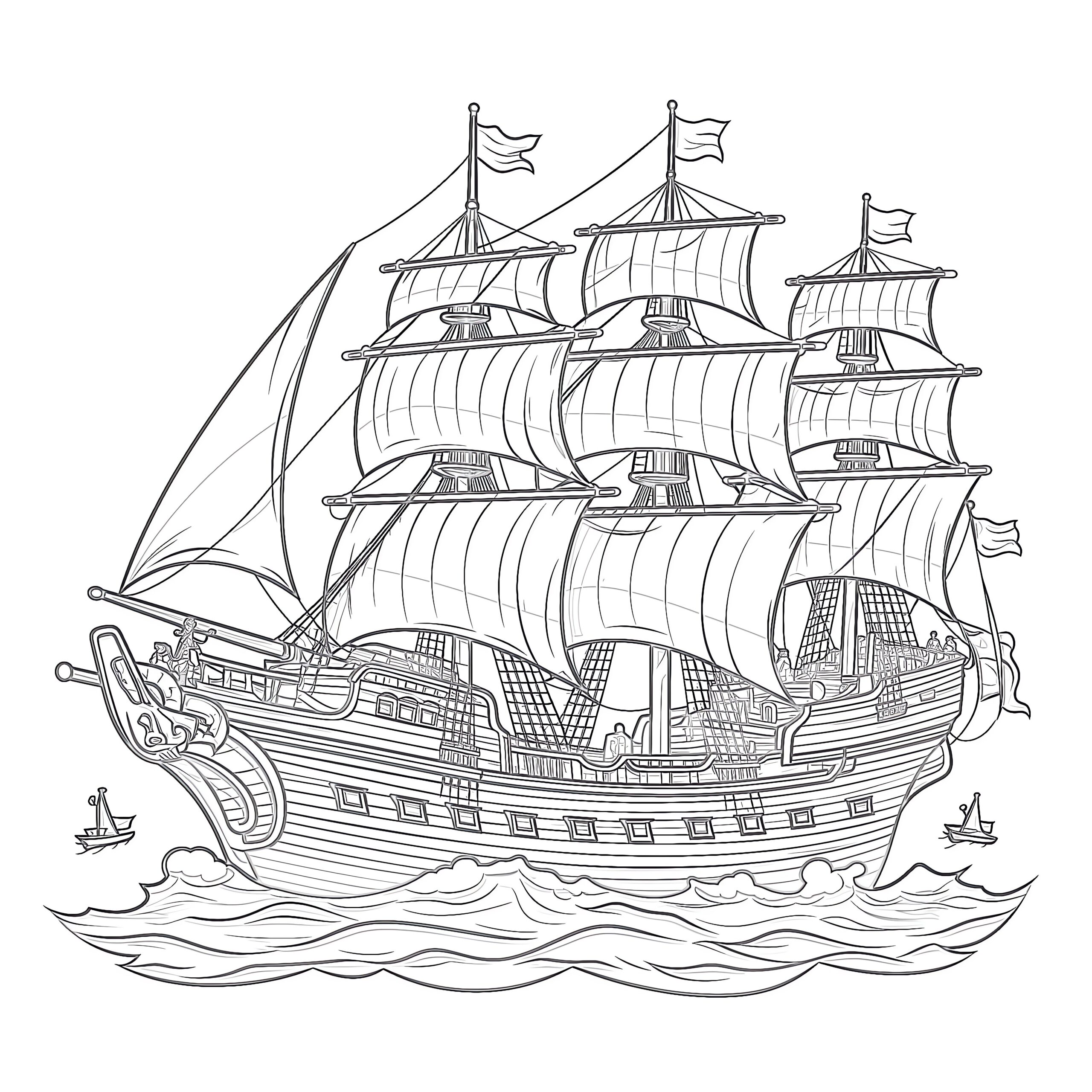 Free Printable Pirate Ship Coloring Pages